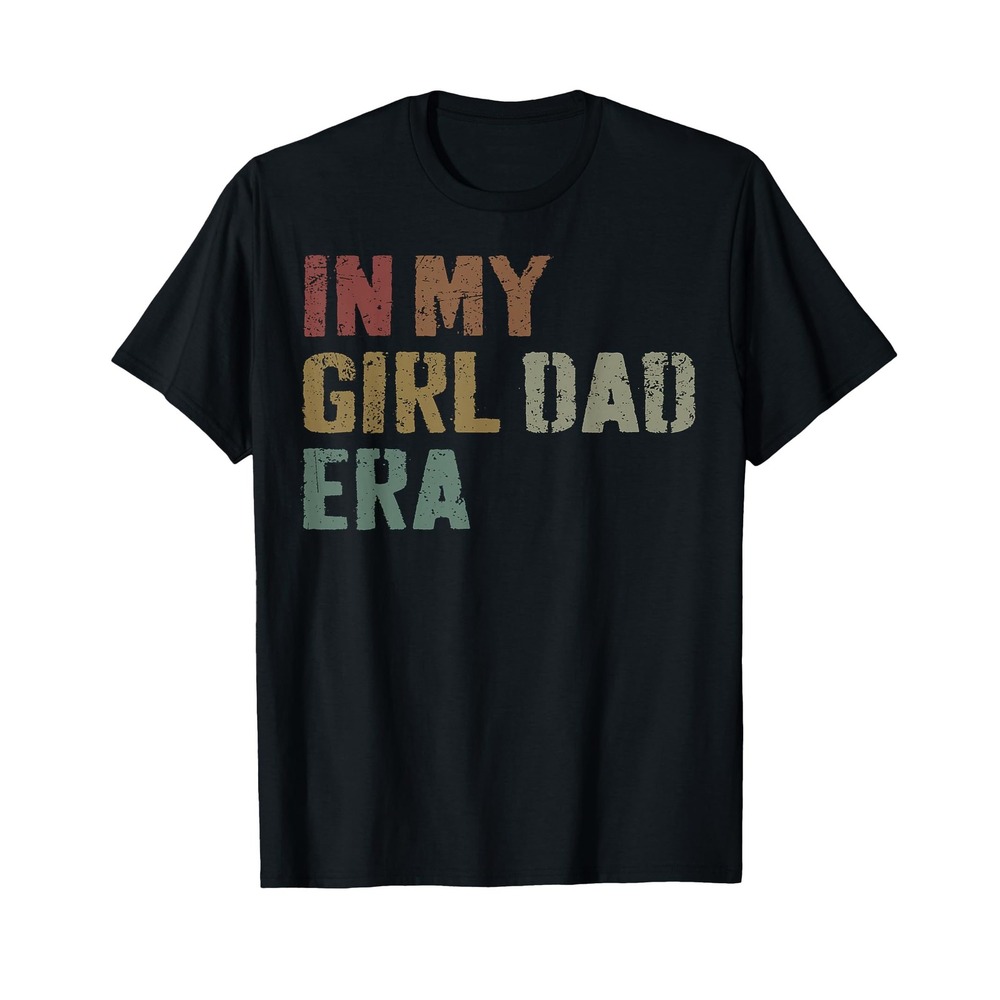 NWT Mens Retro In My Girl Dad Era Tshirt Black Vintage Graphic Tee Medium Large